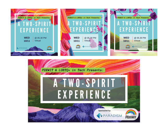 PDXWIT 2023 Two-Spirit Experience Event Promotional Designs