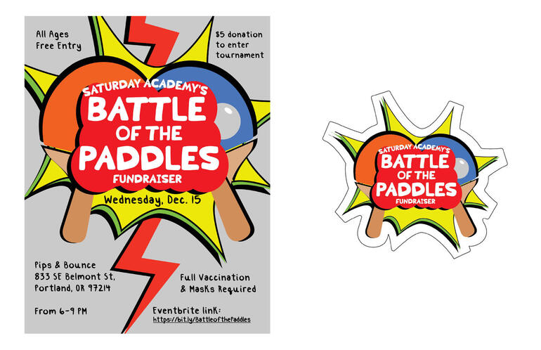 Saturday Academy - Battle of the Paddles Poster & Sticker Saturday Academy - Battle of the Paddles Poster & Sticker
